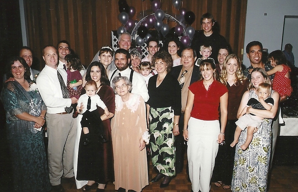 Surrounded by her family at Court & Beth's wedding 